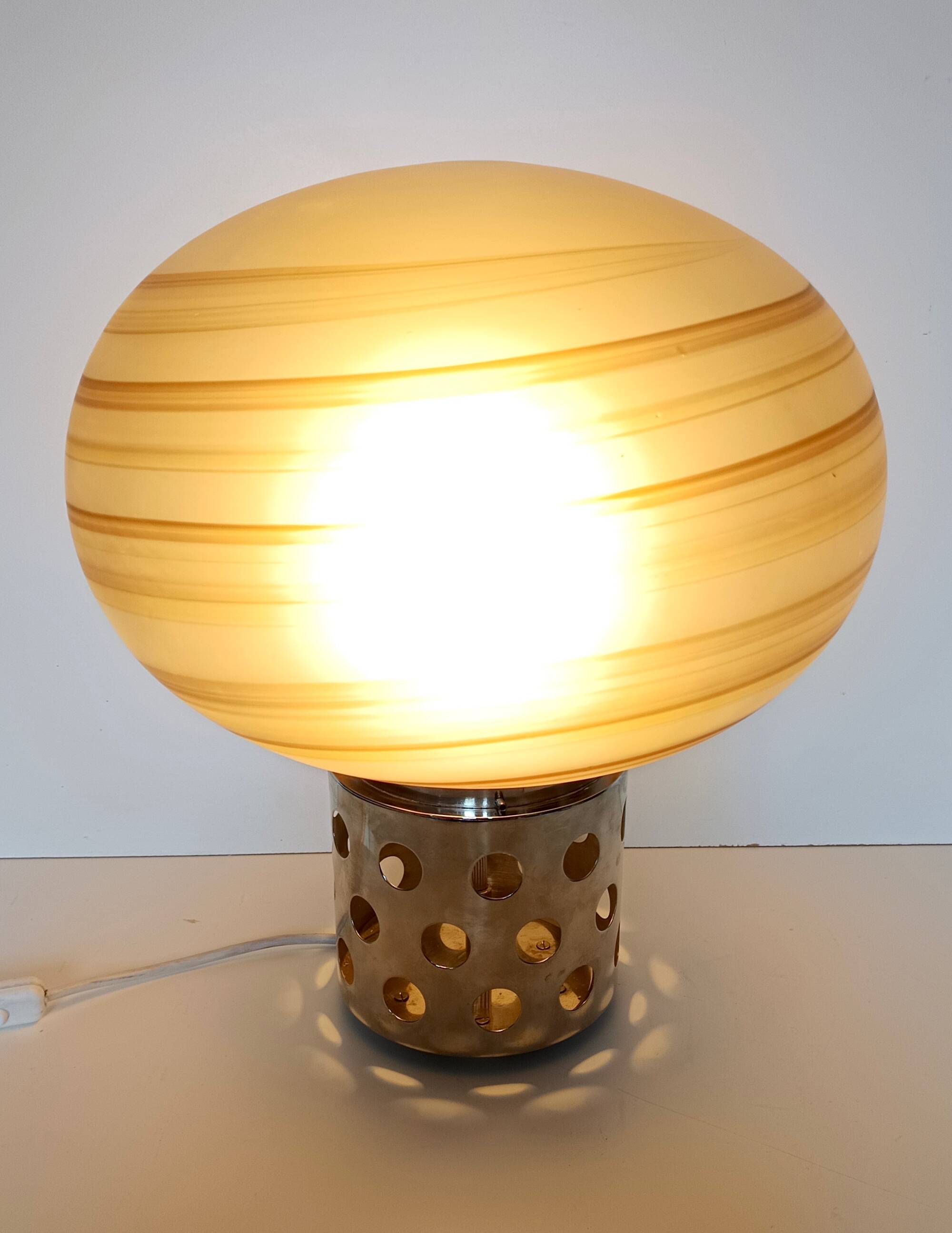 Lampe de Bureau en Verre Murano Marron par Sabattini et Diaz de Santillana pour VeArt