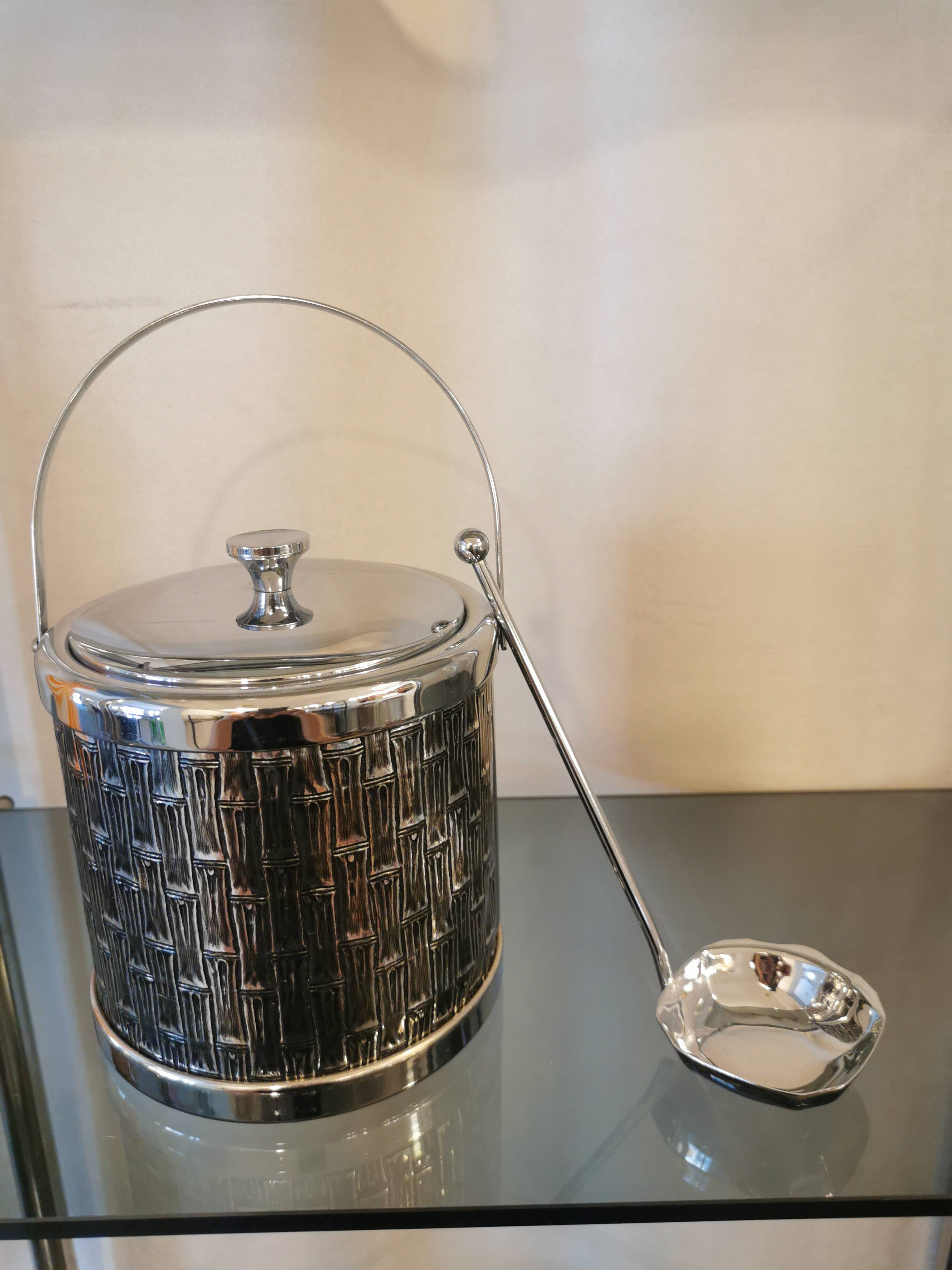 Vintage bamboo ice bucket 70s