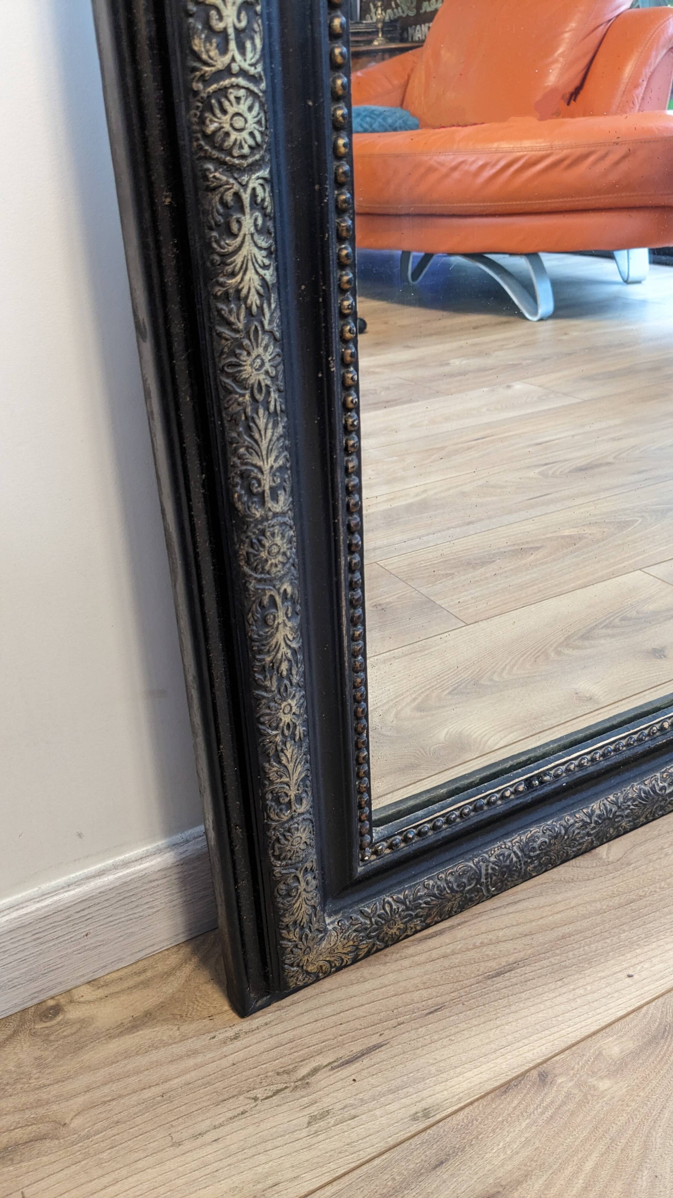 Louis Philippe black and gold mirror 108 x 77 cm