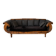 Large Biedermeier sofa for 3/4 people in striped Norwegian wood – 19th century