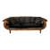 Large Biedermeier sofa for 3/4 people in striped Norwegian wood – 19th century