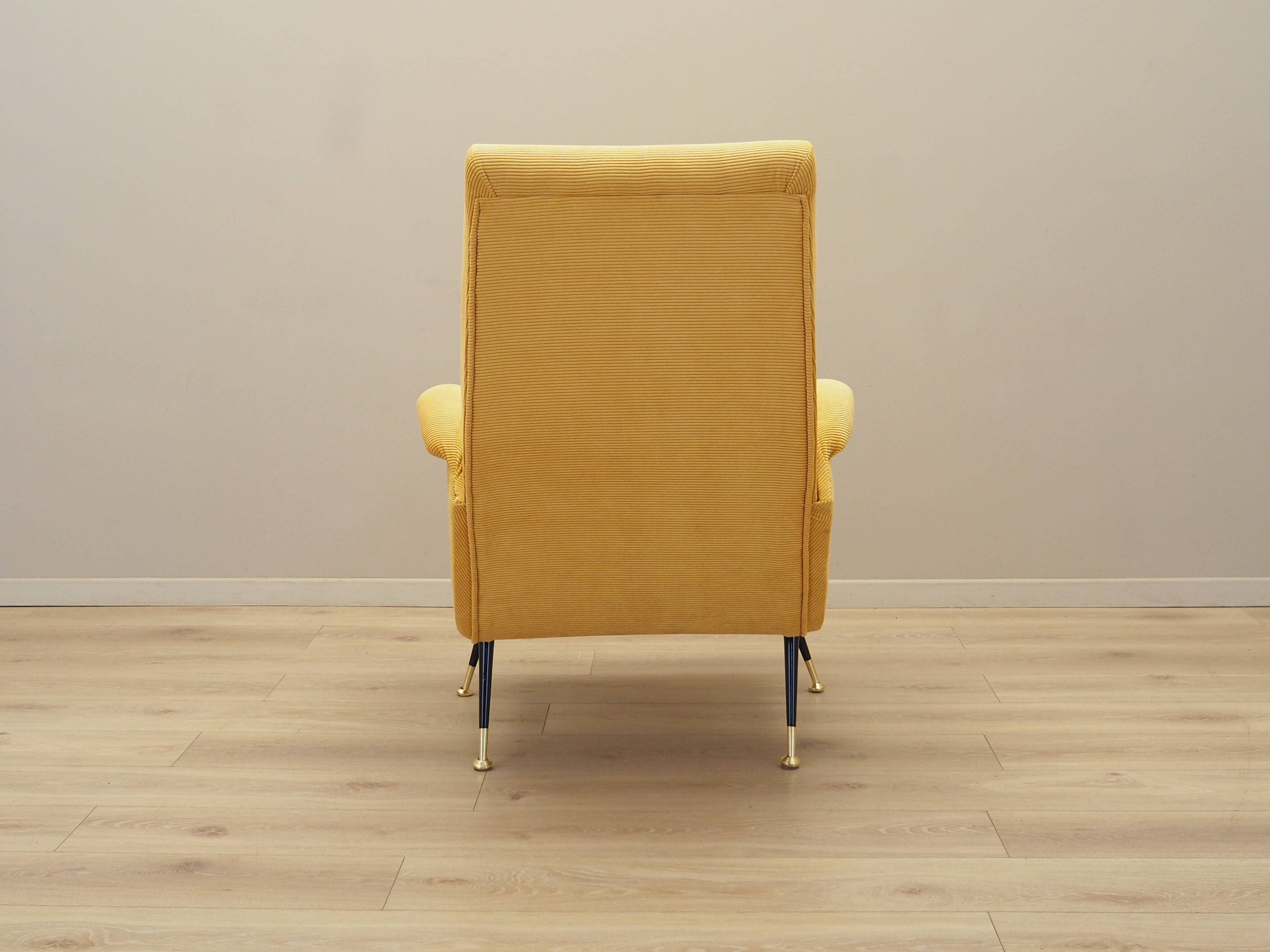 Yellow armchair, Italian design, 1970s, production: Italy