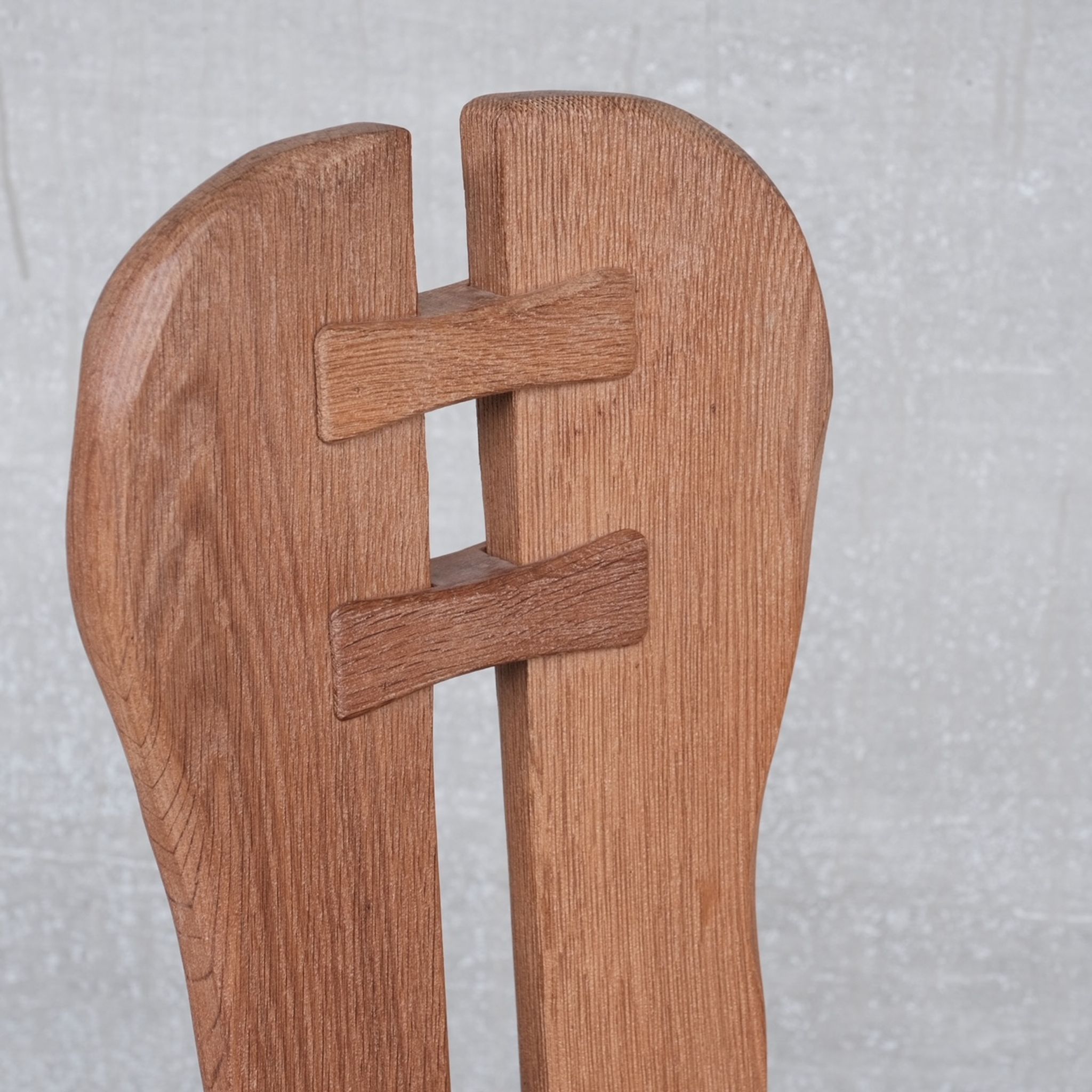 Belgium Oak Brutalist Mid-Century Chair by De Puydt