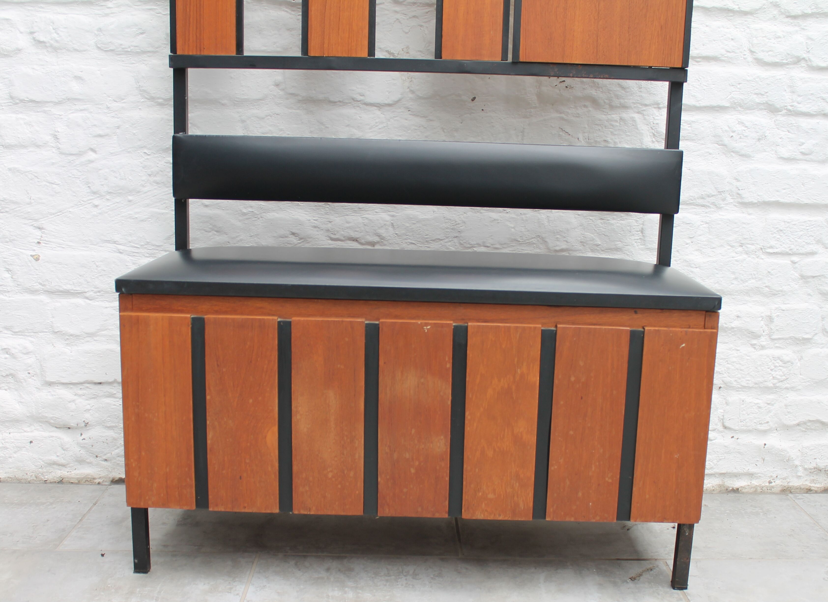 Vintage coat rack with bench and mirror 1960