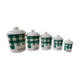 Series of 5 Givors 1930s spice jars