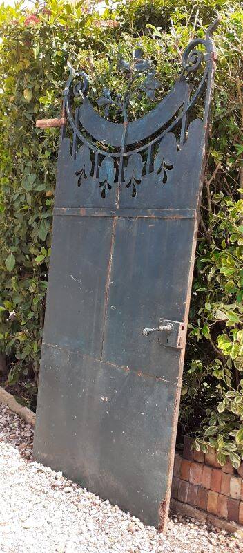 Portillon plein, fer jardin, H247x110cm, ancien, porte extérieure