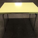 Yellow formica kitchen table with two extension cord, vintage 60s