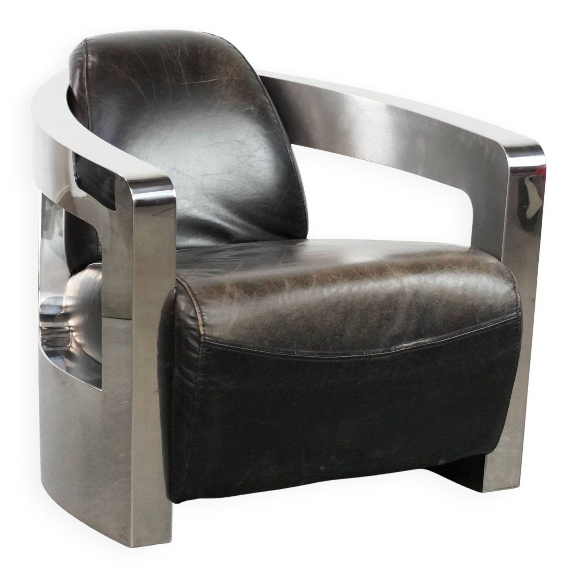 Unique design Aviator armchair with an aluminium frame