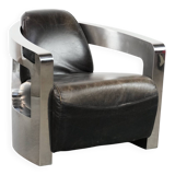 Unique design Aviator armchair with an aluminium frame