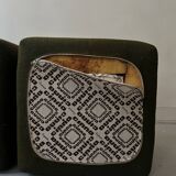 Pair of cinna bedside tables in foam and smoked plexiglass, ligne roset 1970