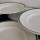 2 x 6 assiettes plates Moulin Des Loups Hamage liseré vert