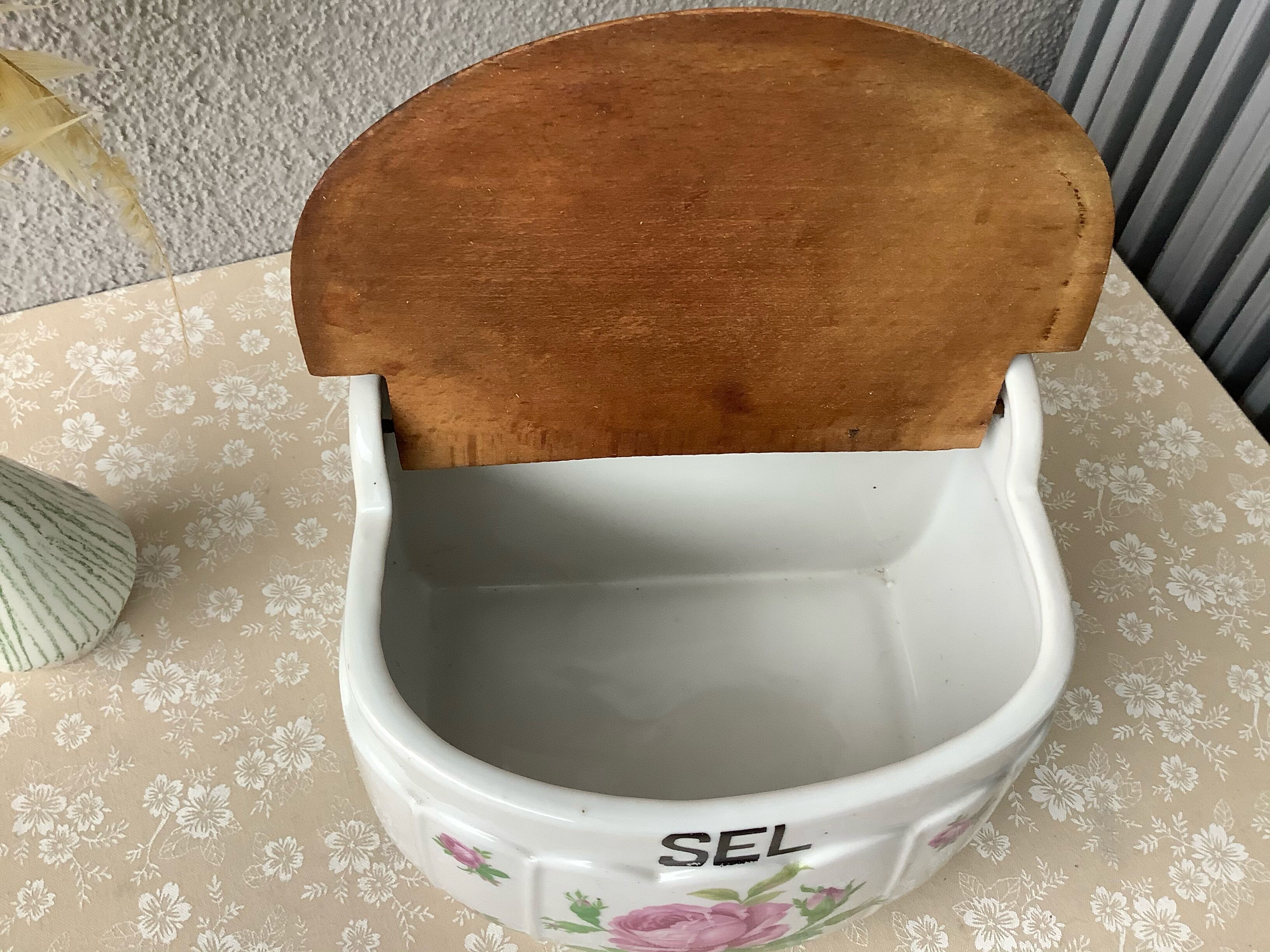 Vintage wall salt box