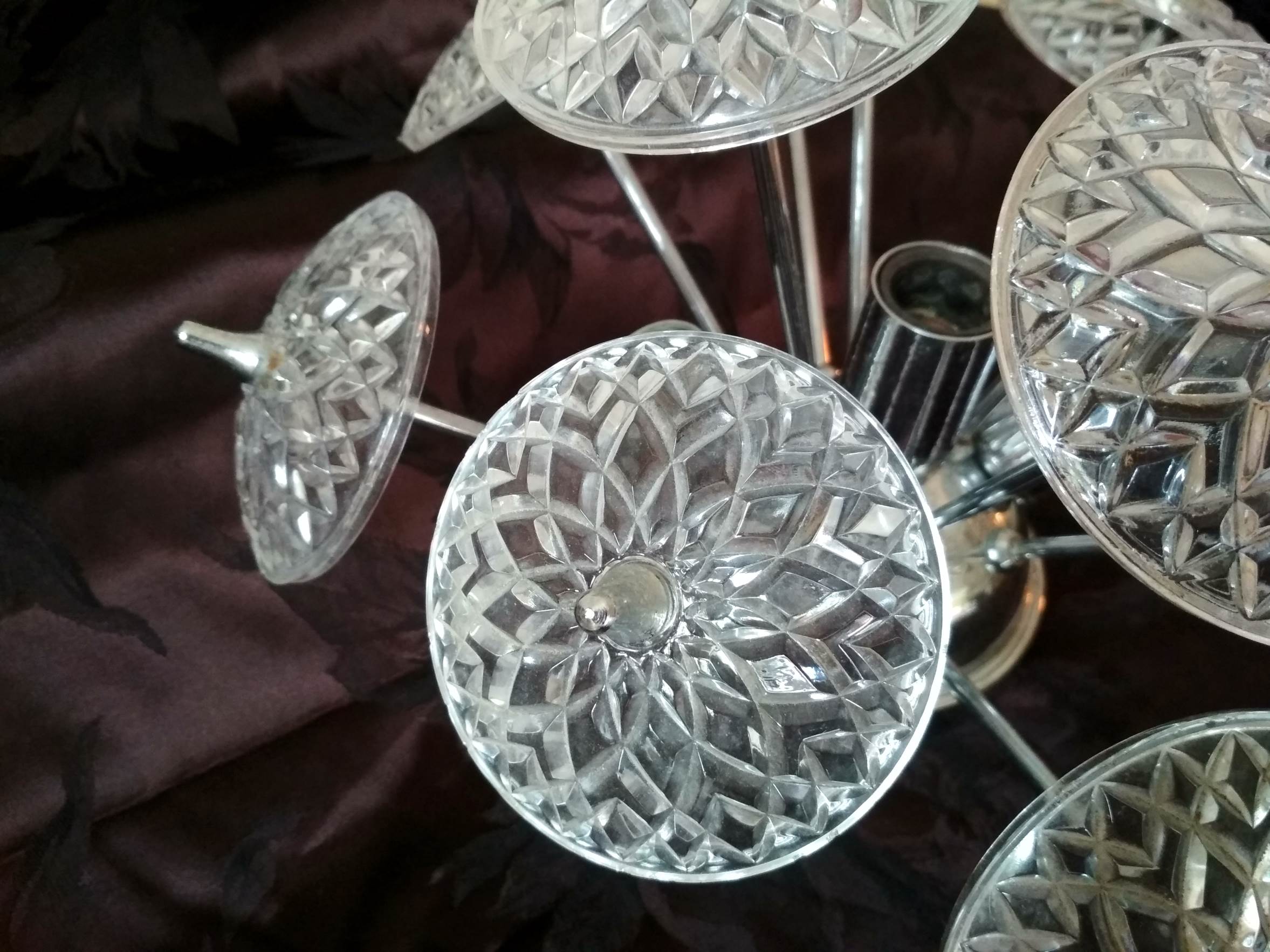 Lustre plafonnier Sputnik 3 feux Emil Stejnar - 1960