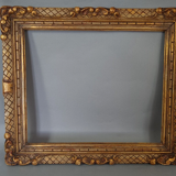 Old frame Montparnasse style carved wood 58,5x53,5 foliage 46x38 cm SB