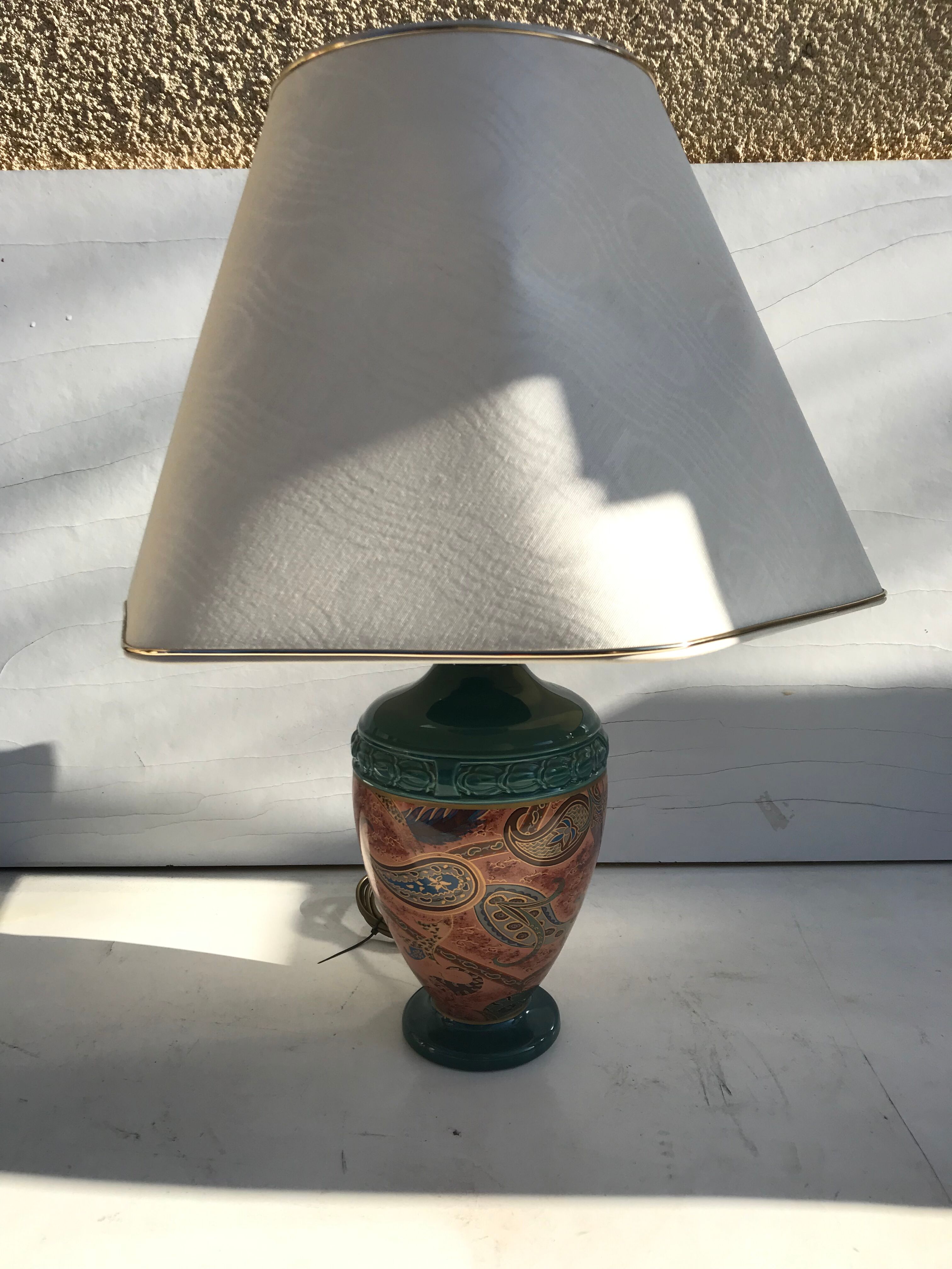 Lamp Robert de Schuytener  + shade Vintage cream ceramic