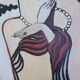 Mid-century modern expressionist oil painting nude from the 1960s.