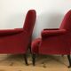 Paire de fauteuils crapaud Napoléon III en velours rouge