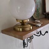 Vintage opaline globe table lamp