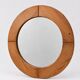 Round Scandinavian pine mirror from the 1970s.