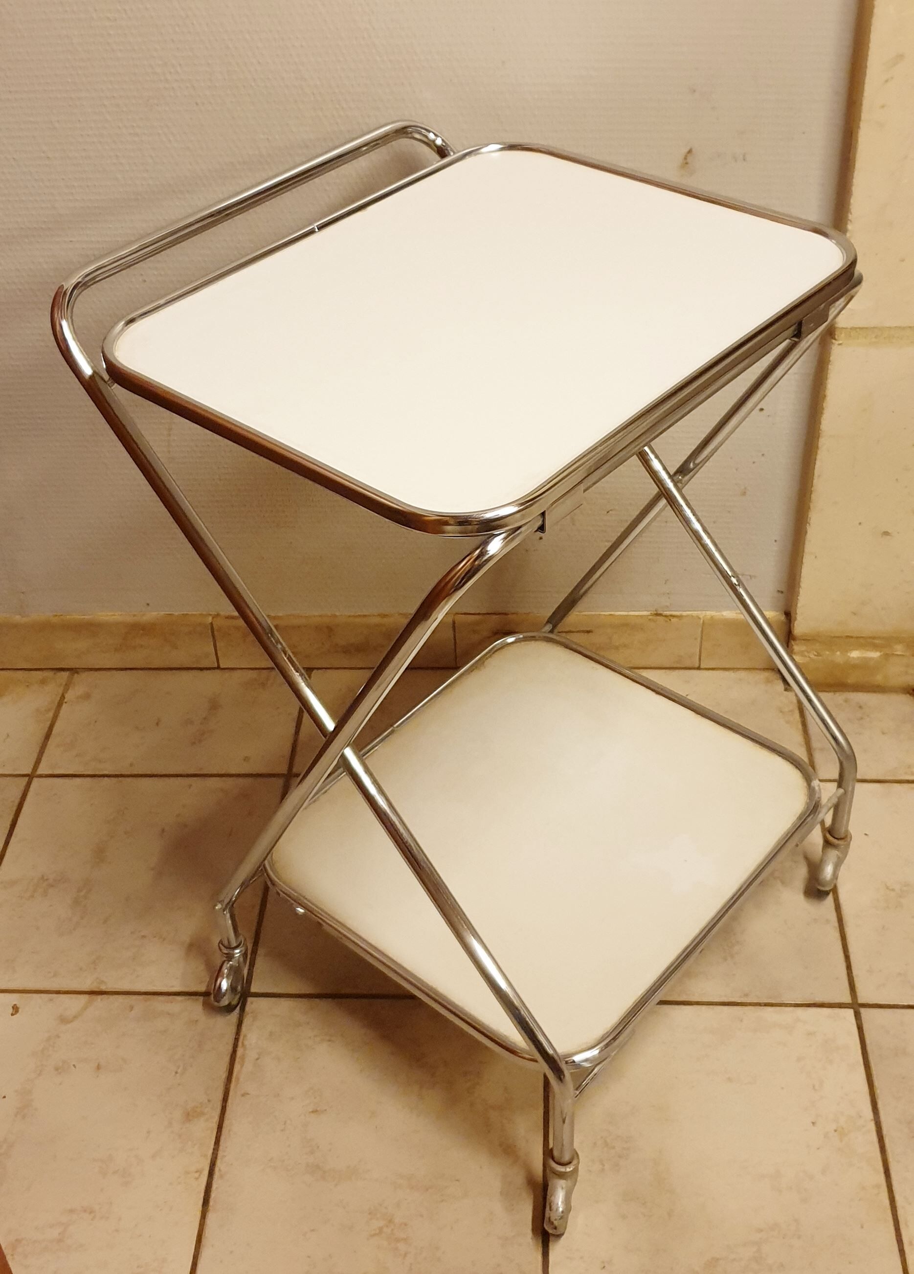 Desserte roulante pliante seventies