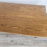 Rectangular coffee table in beech and oak from the 70s