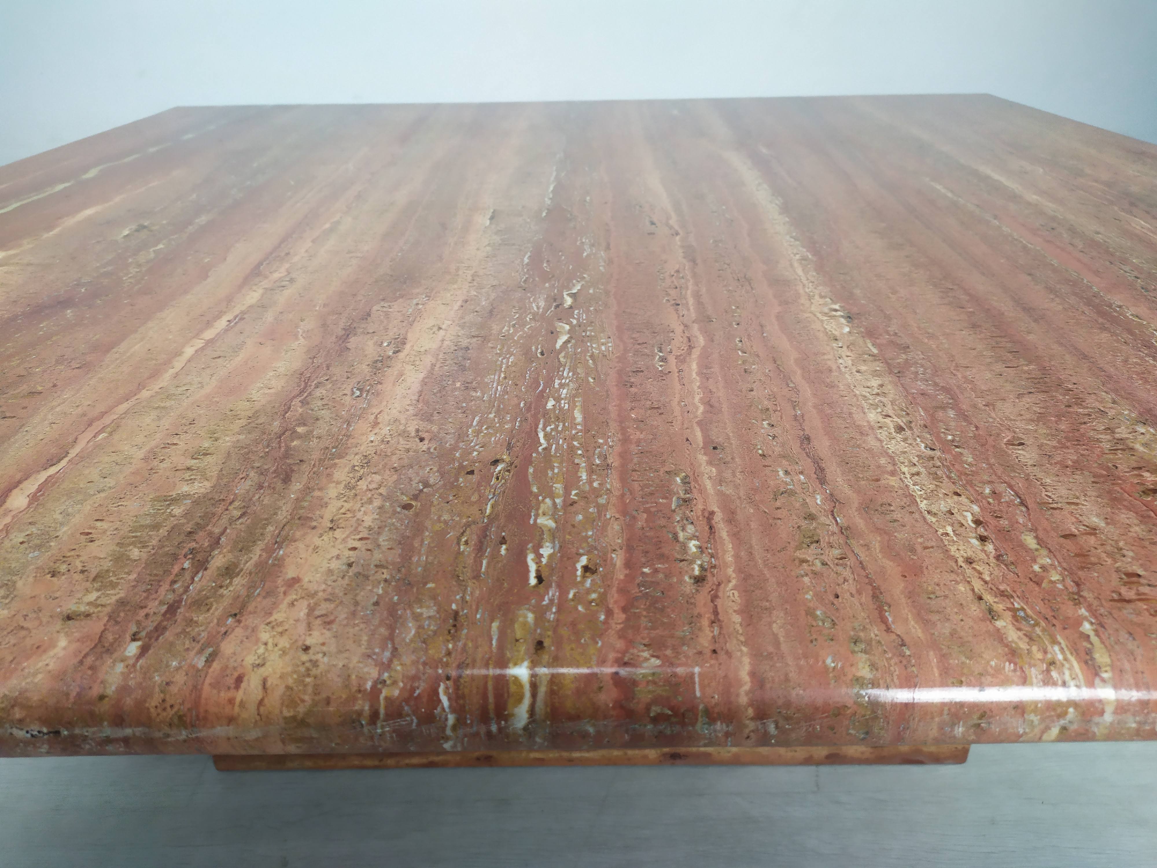 Travertine coffee table red design