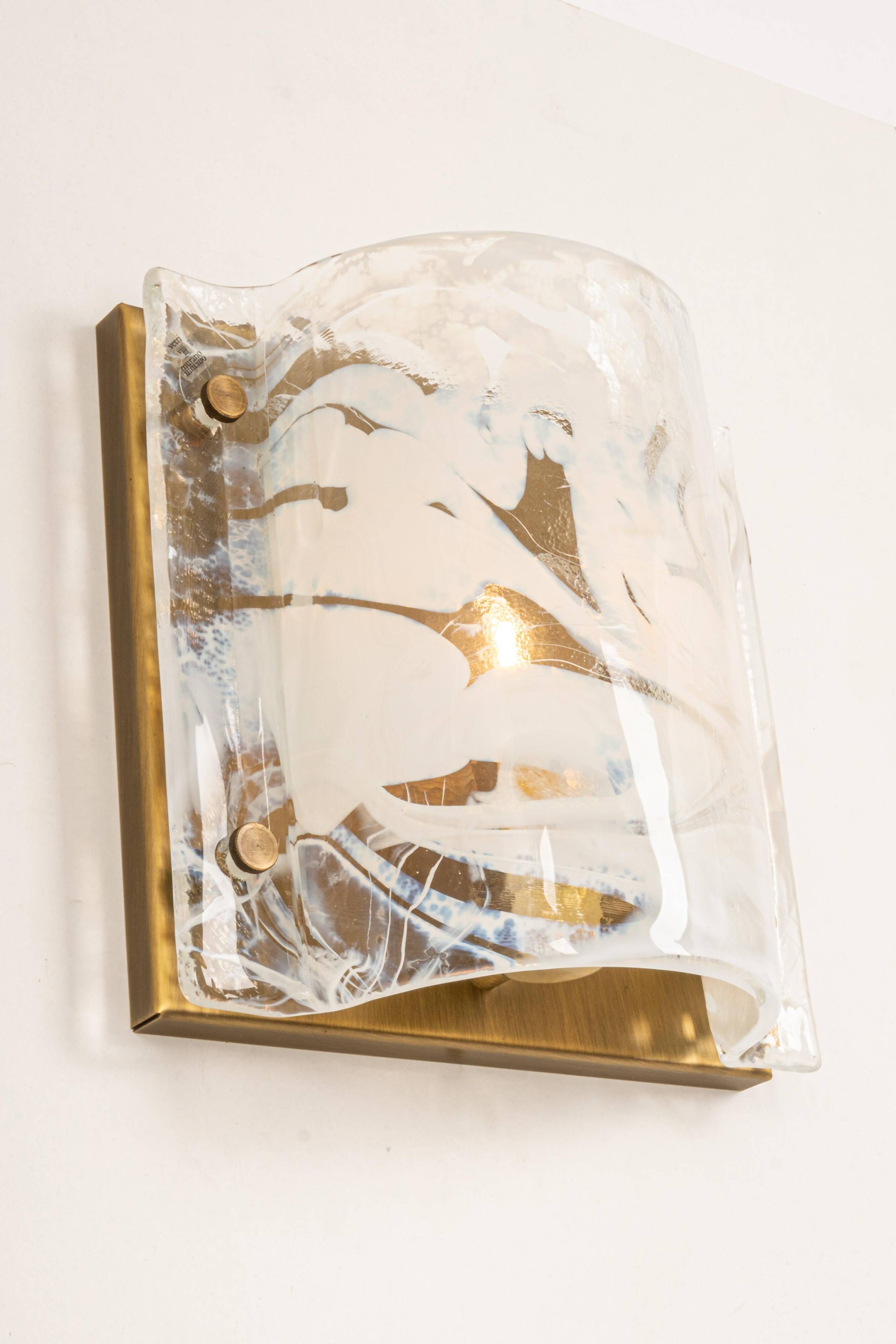 Murano Glass Wall Light by Hillebrand, Germany, 1970s