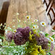 Renovated raw wood farmhouse table