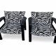Pair of vintage zebra armchairs – 80s design spirit