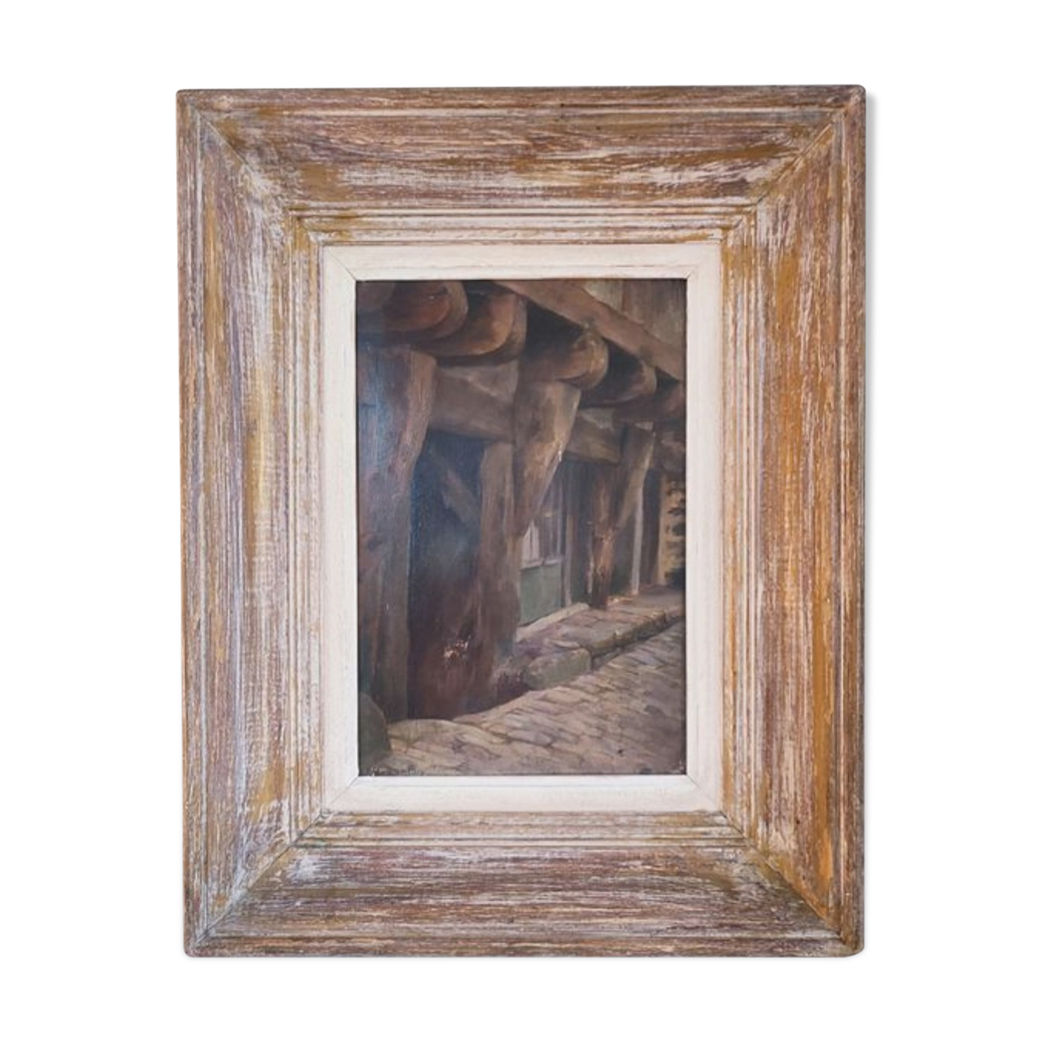 Painting on wood signed charles godeby