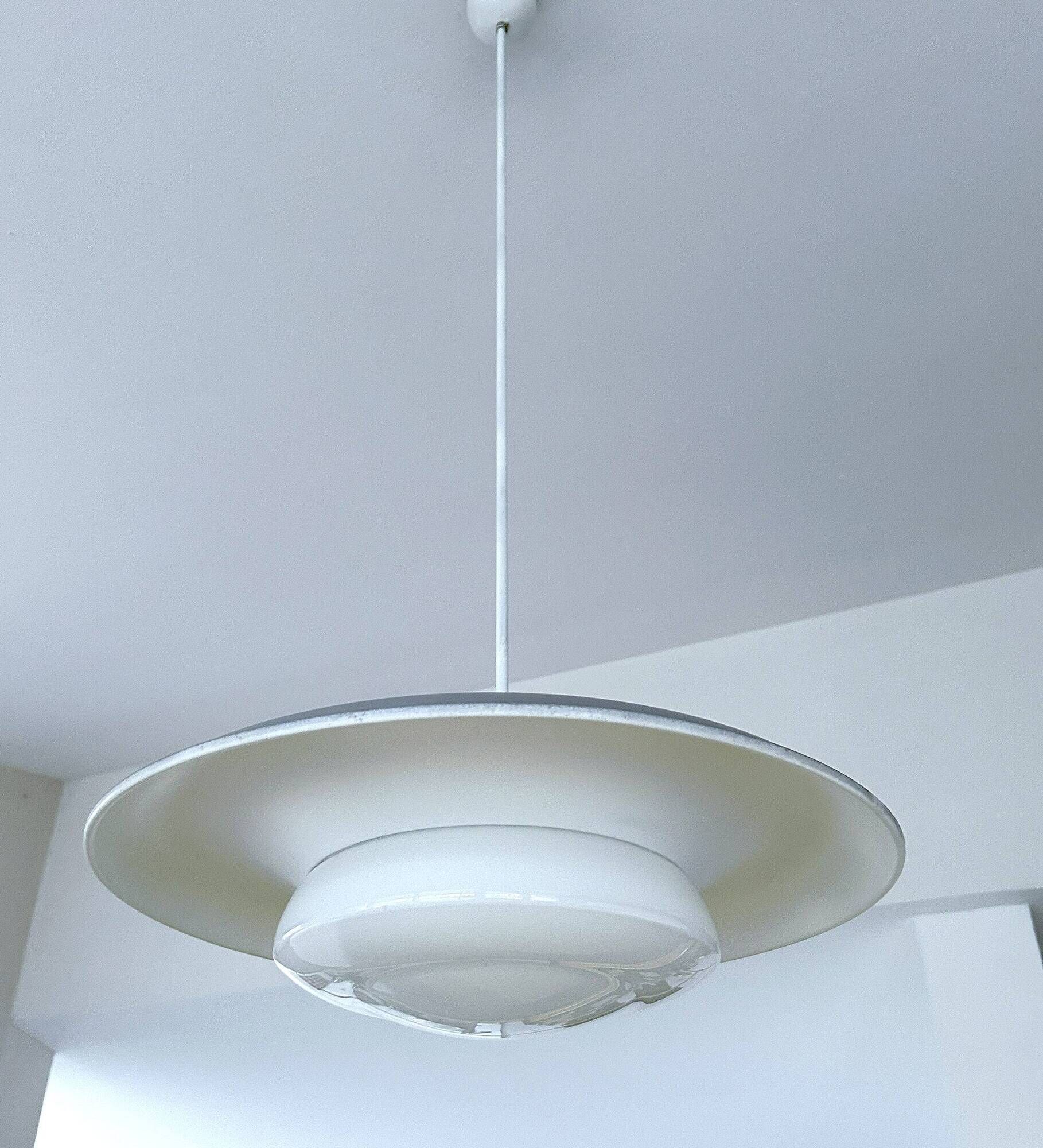 Pair of large bauhaus pendant lights from the 1930s