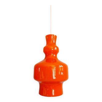 Orange opaline pendant light, raak amsterdam, 1960s