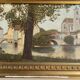 Ancient painting, landscape at the river signed and dated 1946