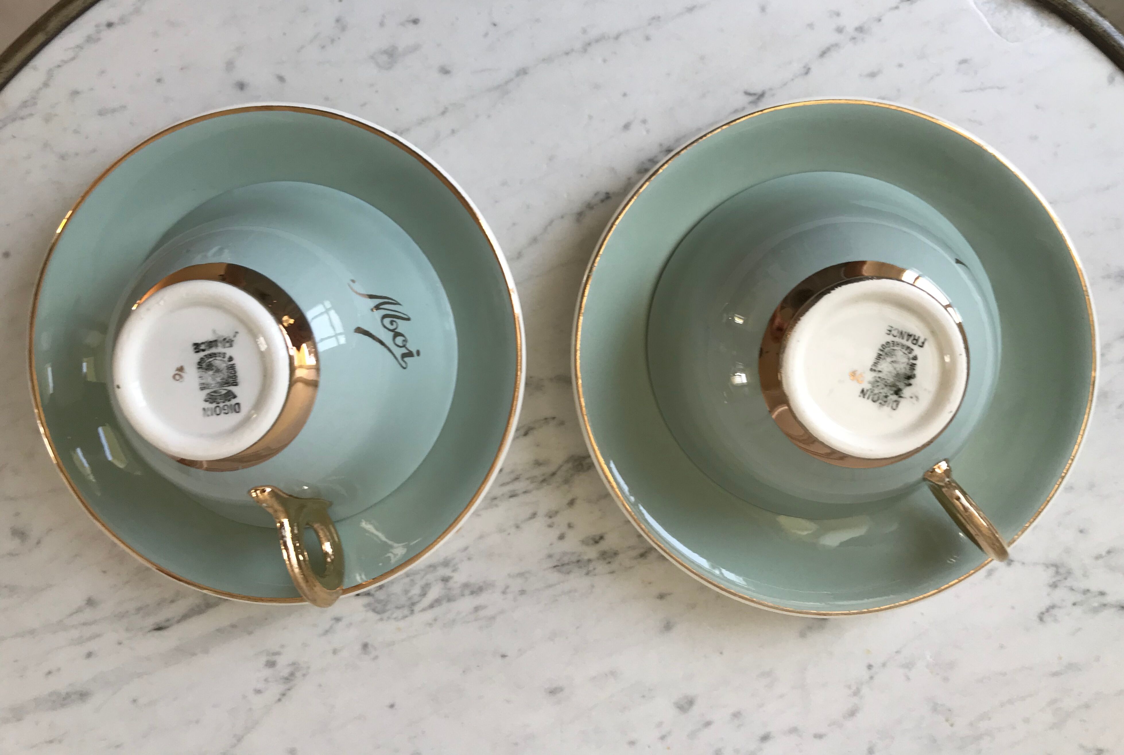 Lunch duo Digoin Sarreguemines Toi & Moi vert sage 50s