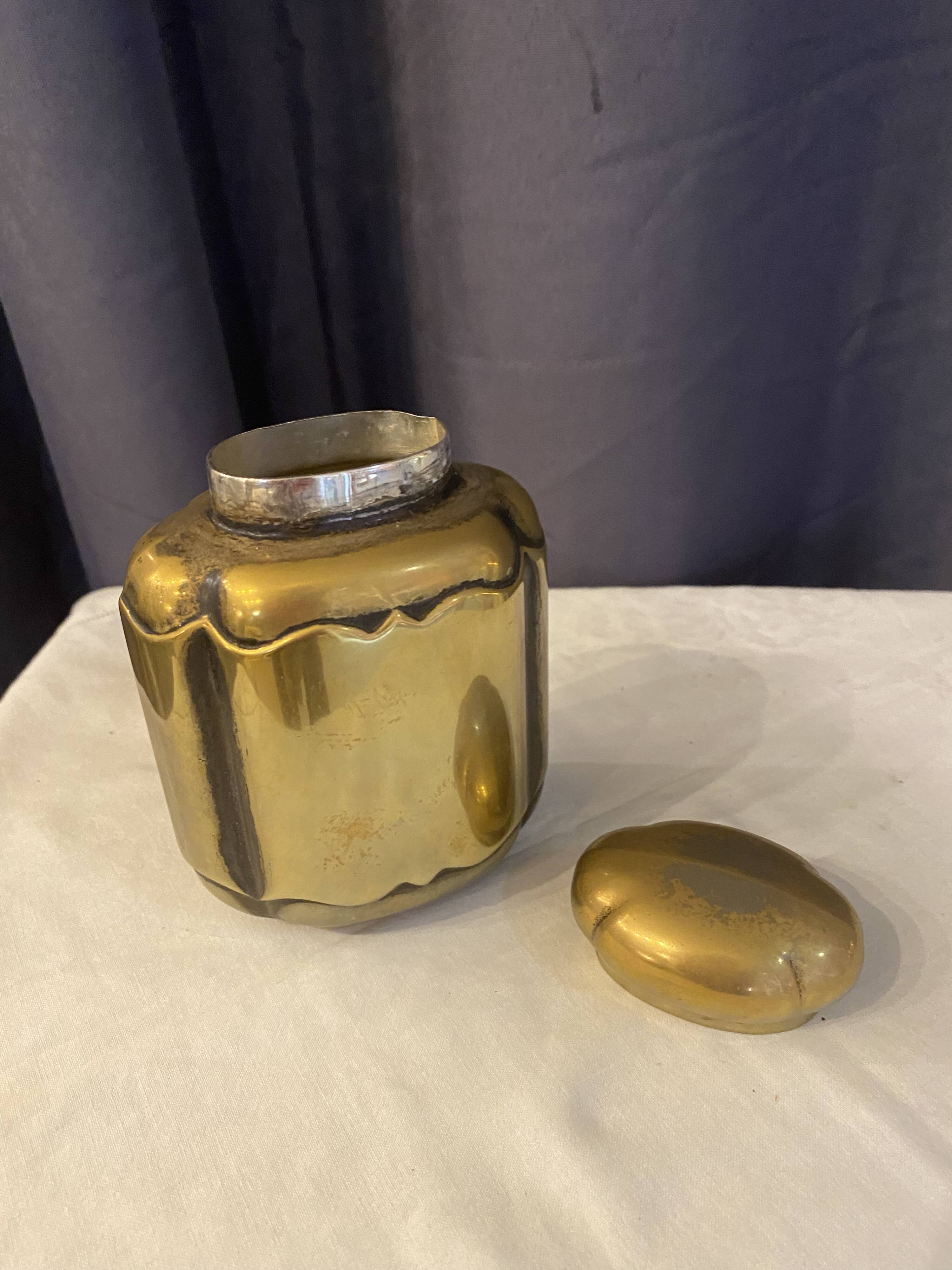 1970s oriental style silver brass bottle
