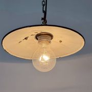 Lumière émaillée verte industrielle, années 1950