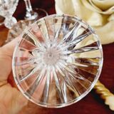 2 gold-edged crystal candlesticks
