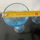 Pair of sky blue chalice or flute glasses