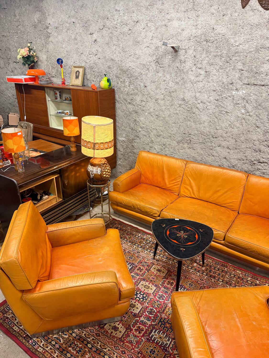 Sofa set + 2 vintage armchairs Roche Bobois - 1970