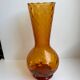 Vase en verre ambré années 70