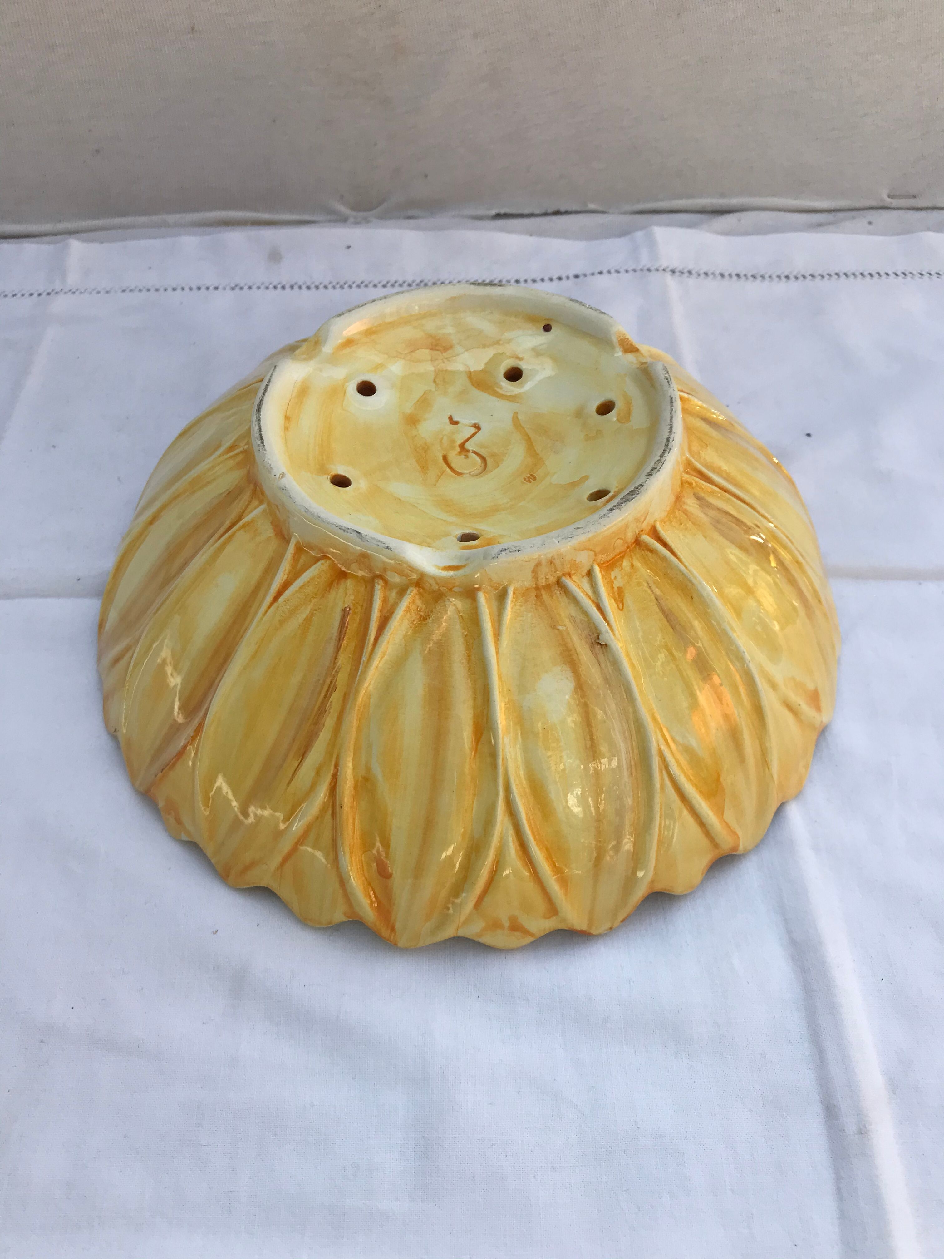 Former ceramics shape vintage yellow sunflower