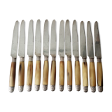 Box 12 old table knife blade steel blade Virole Louis XVI horn handle