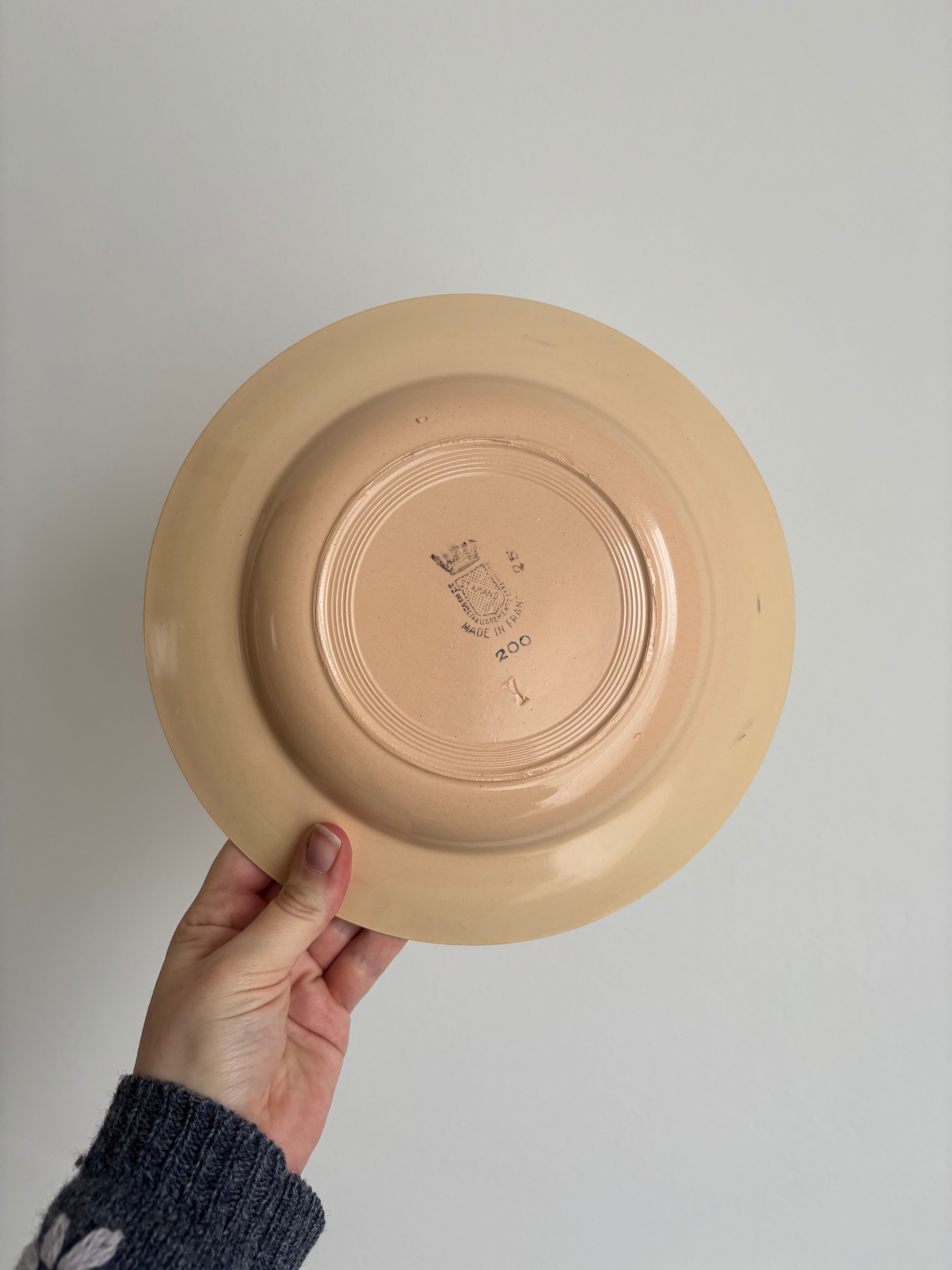 Set of 6 vintage green flowered deep plates from Saint Amand – Tableware