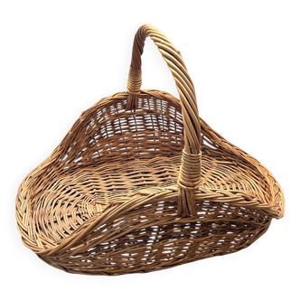 Panier à bûches en osier tressé