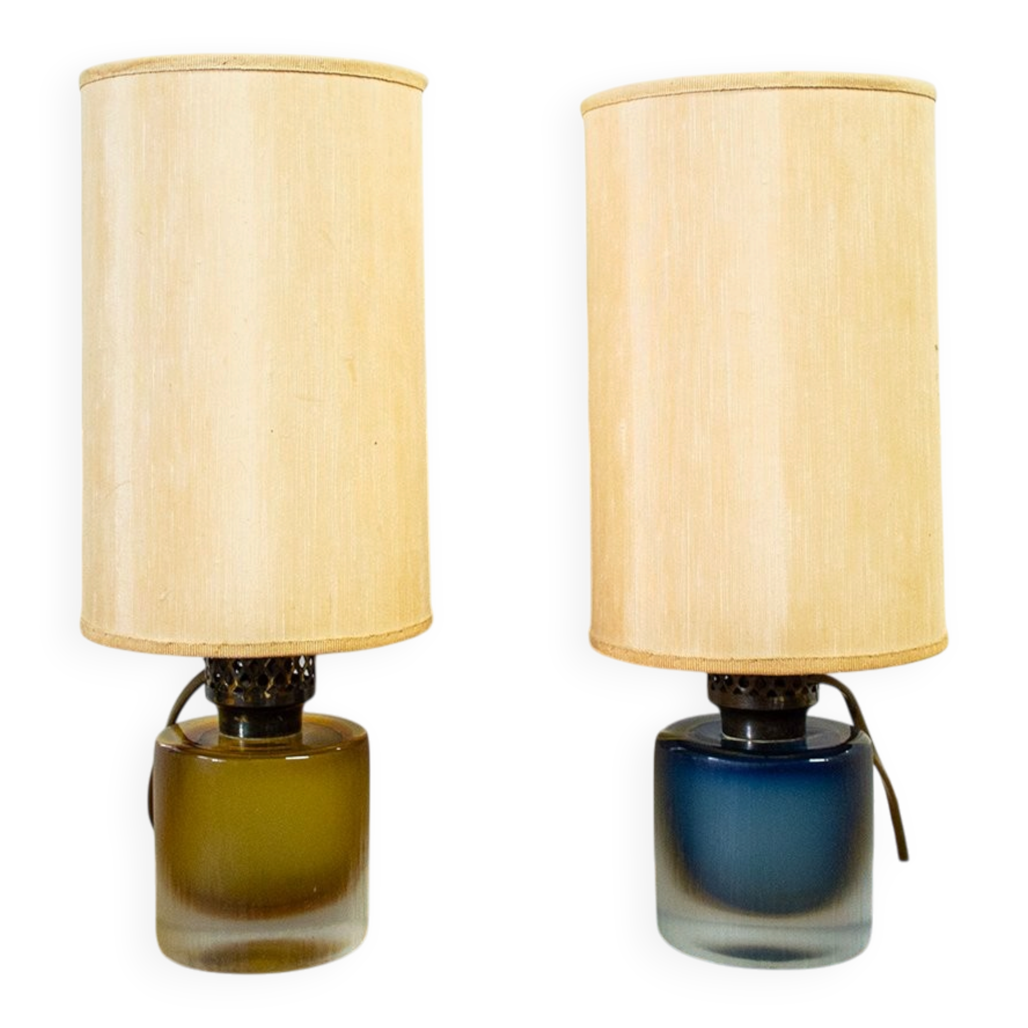 Murano glass table lamp engraved by Paolo Venini, 1960s, set of 2