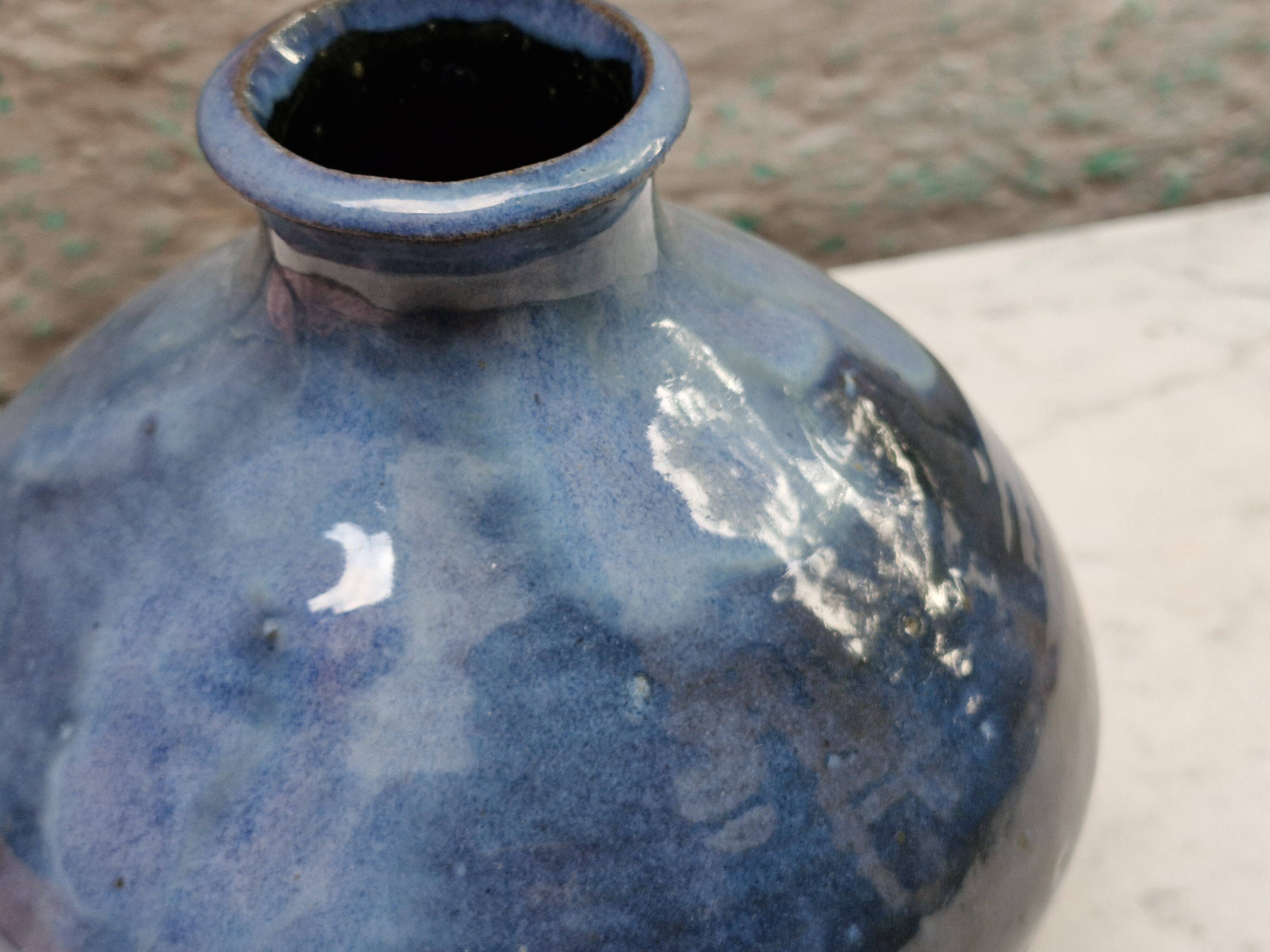 Vintage glazed ceramic vase Signed Z Karbowski