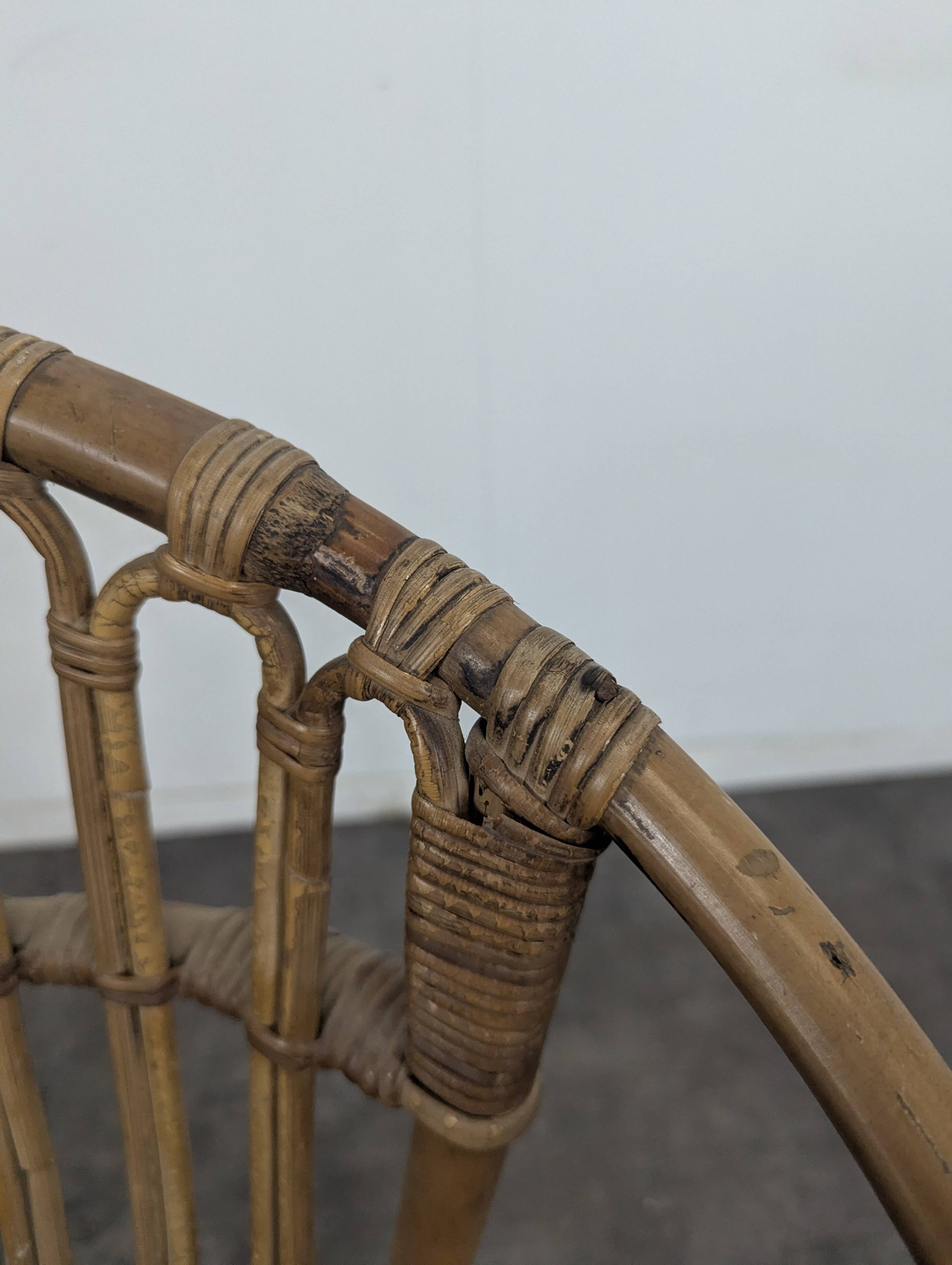 Bamboo and rattan armchair