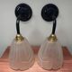 Set of two Art Deco glass wall lights
