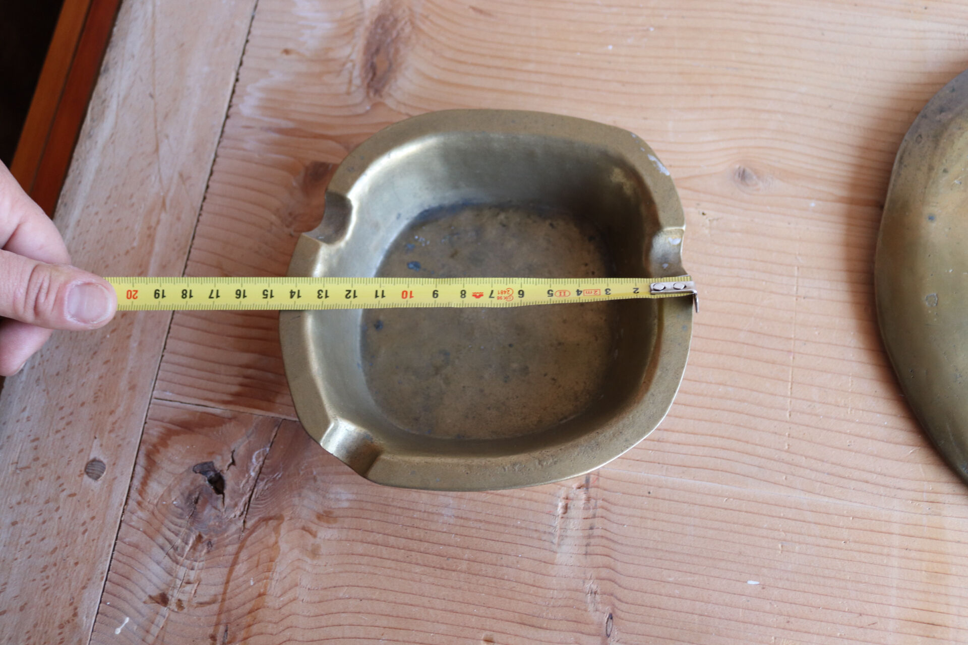 Vintage ashtray in solid brass