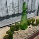 Liqueur service coloured glass empoli, vintage green carafe